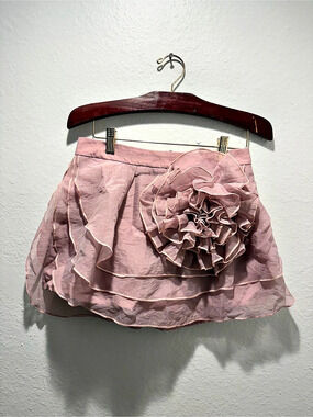 Gary Wood Ruffle Mini Skort in Pink Small
